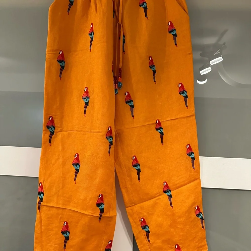 Farm Rio linen blend cropped pants - Picture 1 of 7